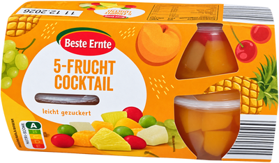 5-Frucht-Cocktail leicht gezuckert 4×120g