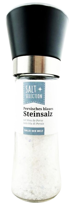 Persisches blaues Steinsalz in XXL-Glasmühle 150g