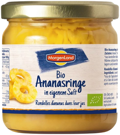 Bio Ananasringe im eigenen Saft 190g
