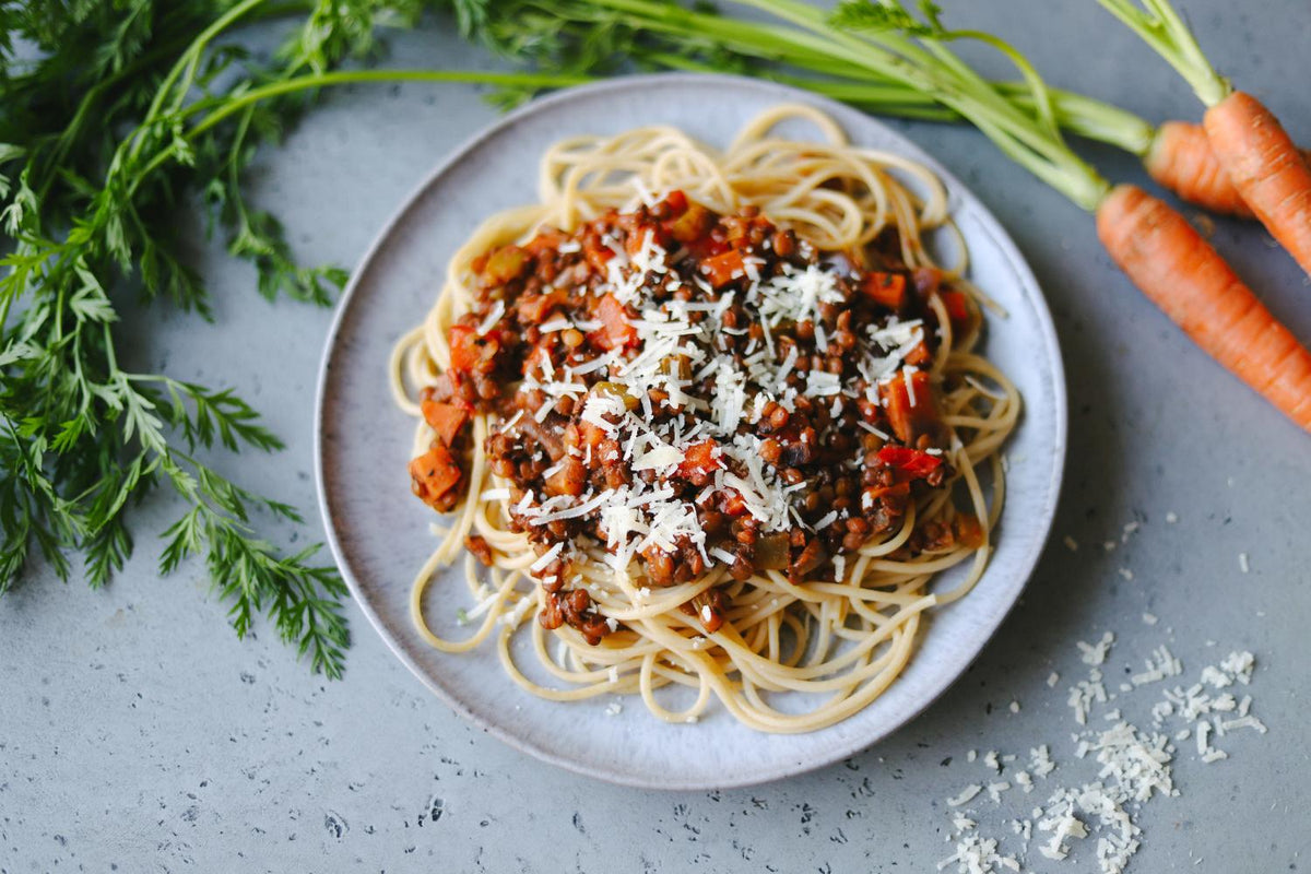 Spaghetti mit Linsen-Bolognese