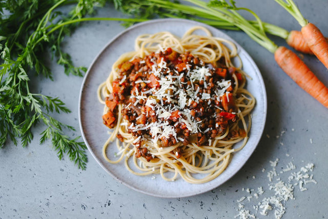 Spaghetti mit Linsen-Bolognese