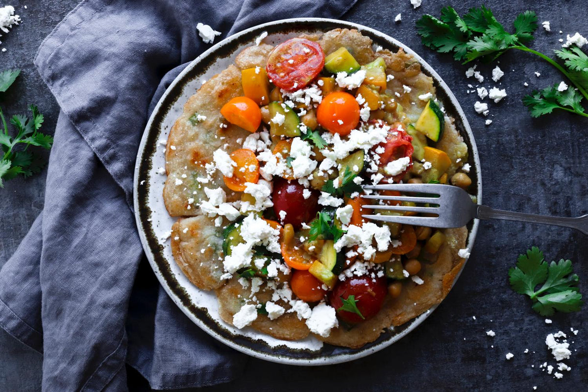 Rava Dosa - Indische Pfannkuchen mit Gemüse