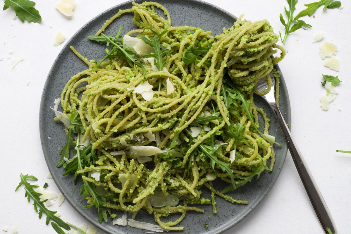 Spaghetti mit Rucolapesto