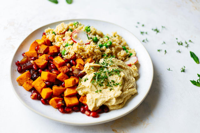 Zimt-Süßkartoffeln mit Couscous-Salat