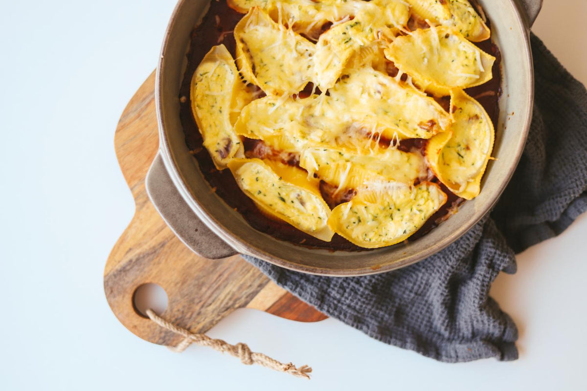 Gefüllte Conchiglioni mit Ricotta & Spinat