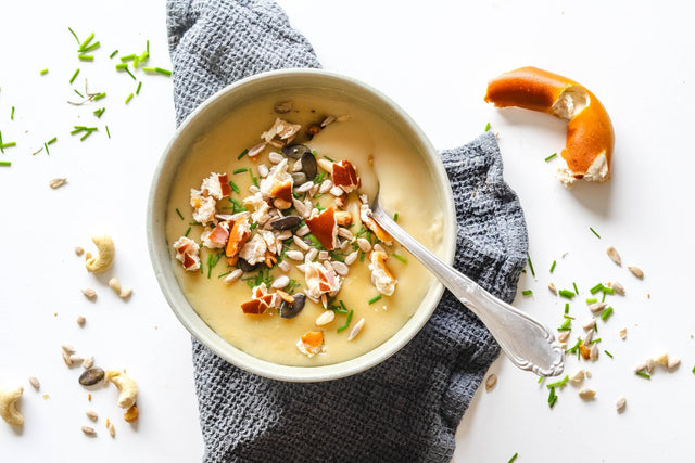 Kartoffelsuppe mit Brezencroutons