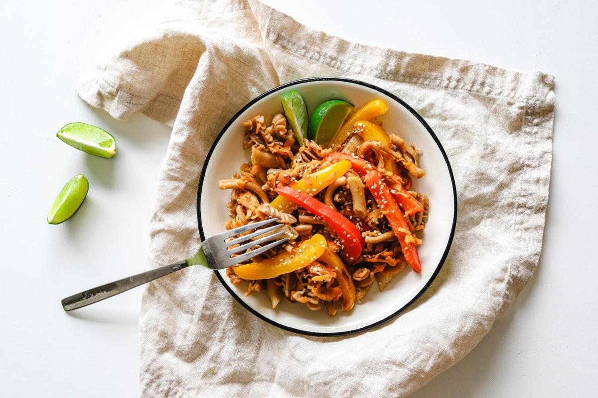 Pasta mit Süßkartoffeln und Paprika