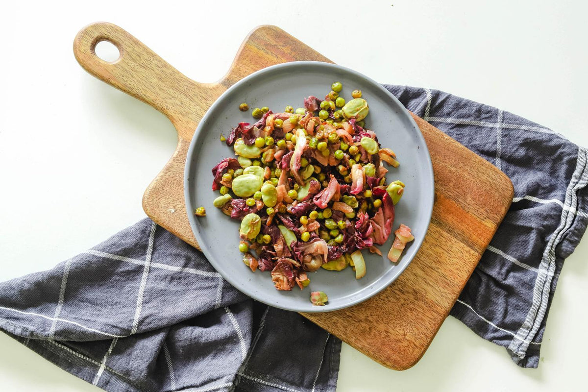 Lauwarmer Erbsen-Saubohnen-Salat