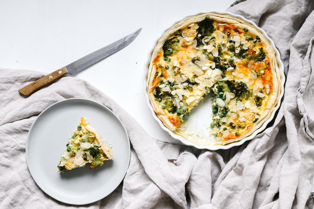 Brokkoli-Erbsen-Quiche