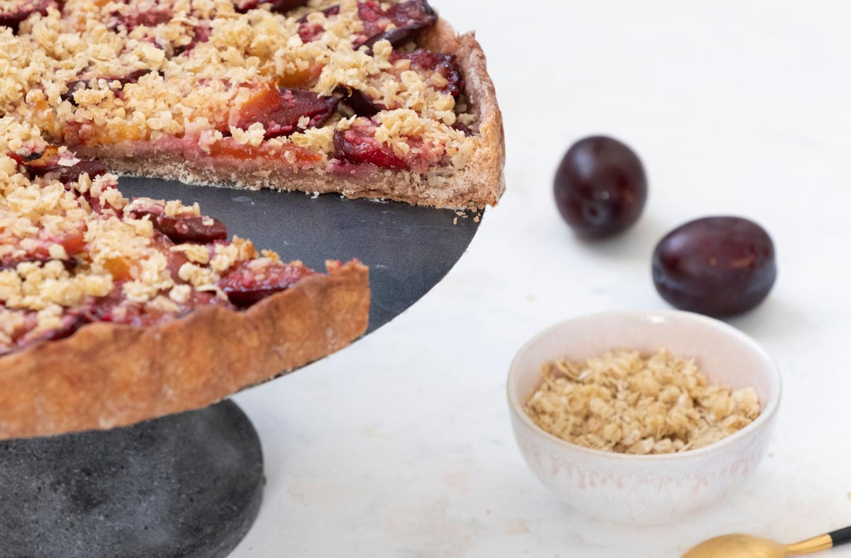 Vegane Zwetschgen-Knusper-Tarte