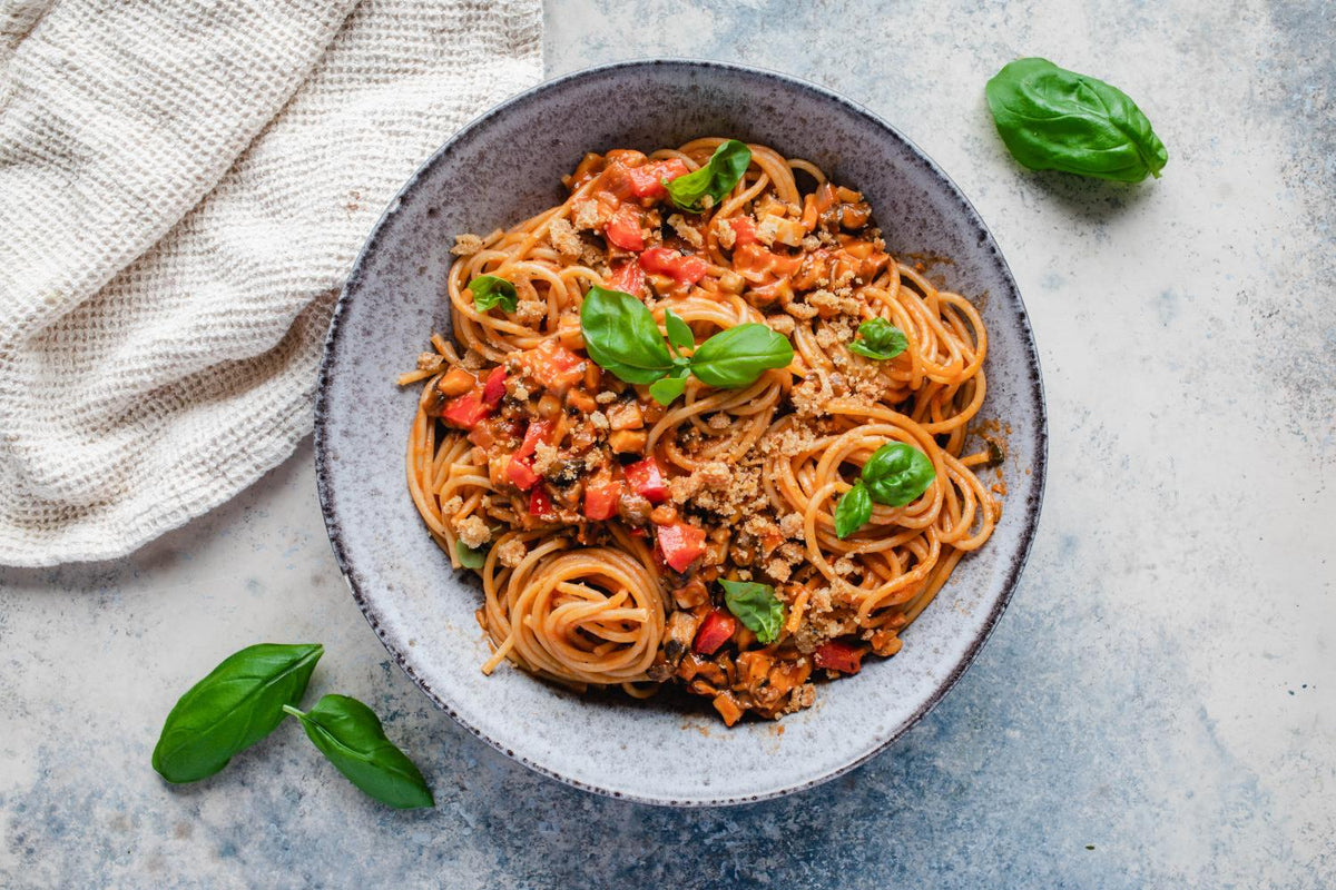 Pasta alla Vodka mit Parmesan-Crumble