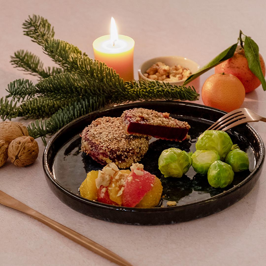 Rote Bete-Steak im Sesammantel