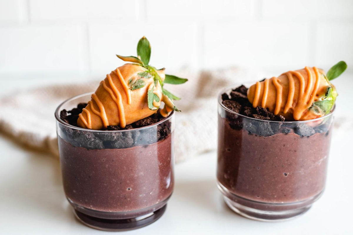 Schokodessert mit Schokoerdbeeren