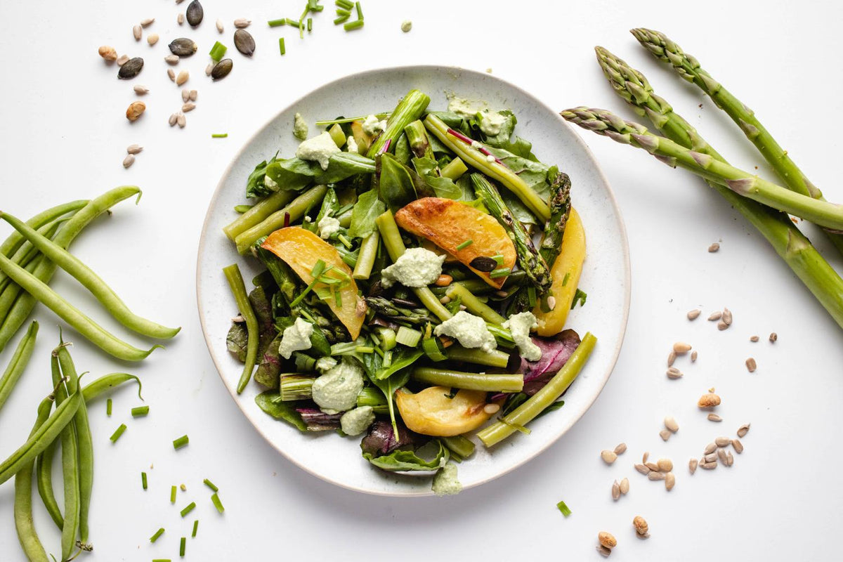 Kartoffelsalat mit Tofu-Dressing
