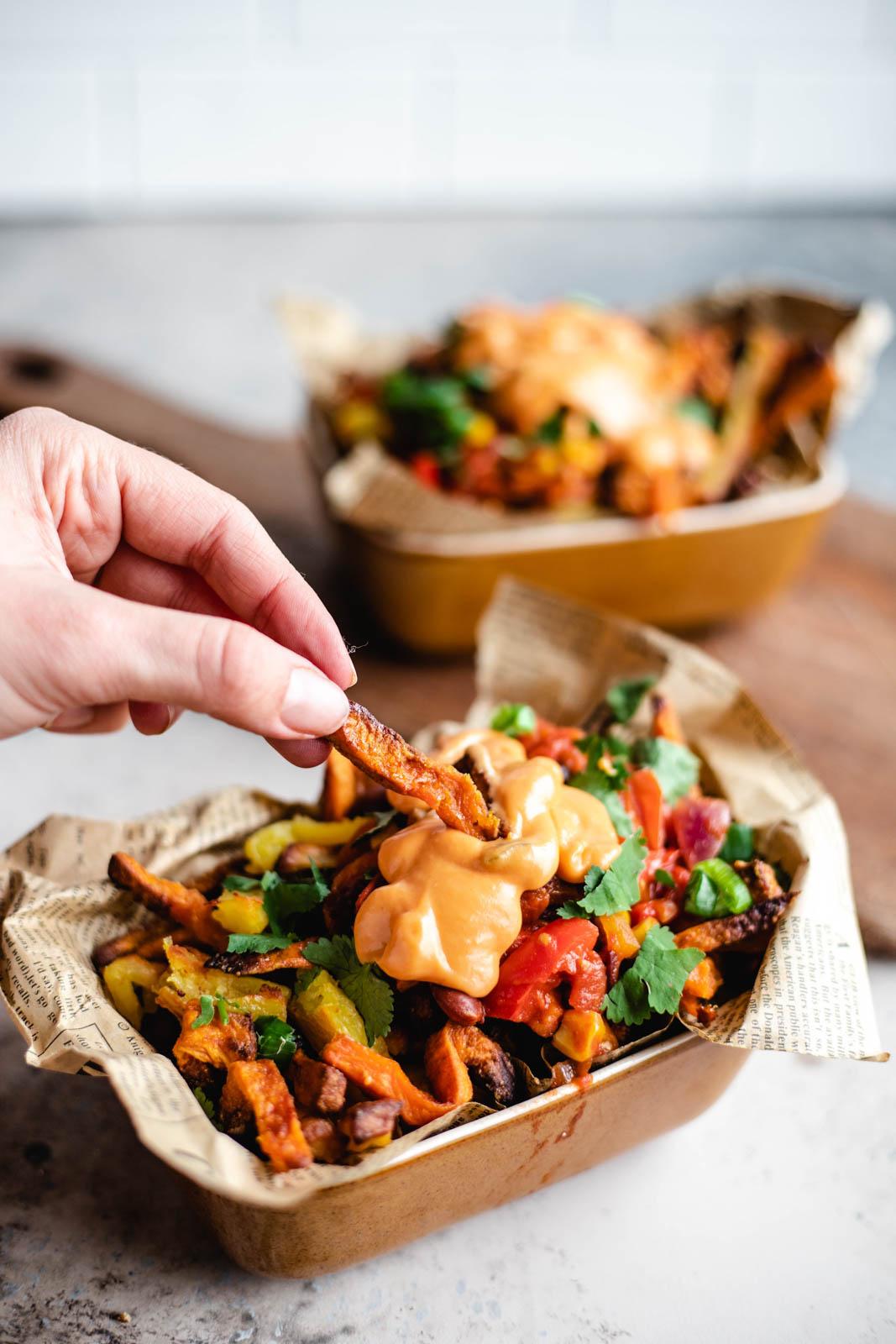 Vegane Chili Cheese Fries