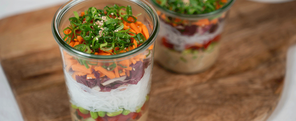 Glasnudel-Schichtsalat to go