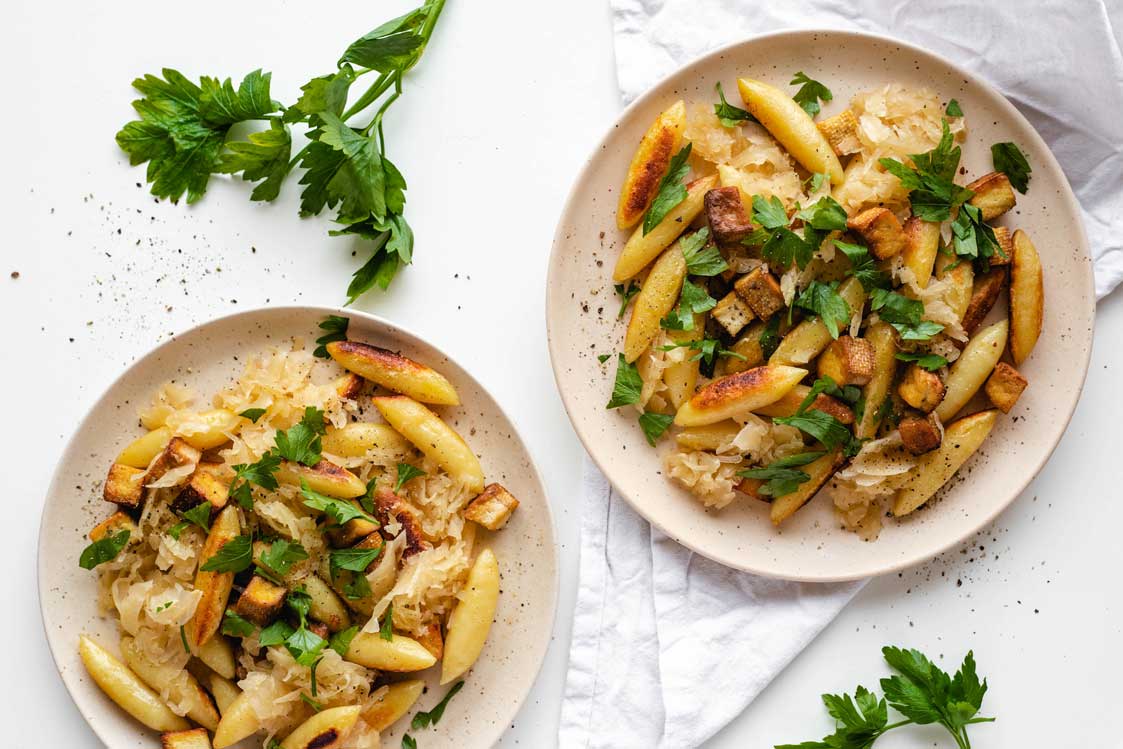 Schupfnudeln mit Räuchertofu