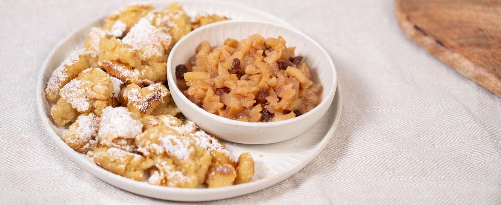 Veganer Kaiserschmarrn mit Apfelkompott