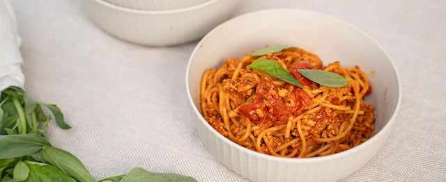 Vegane Spaghetti Bolognese aus Tofu-Hack