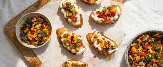 Bruschetta mit Tomaten-Nektarinen-Salsa