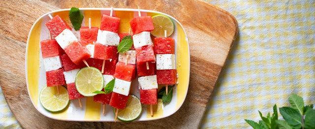 Wassermelonen-Feta-Spieße mit Minze