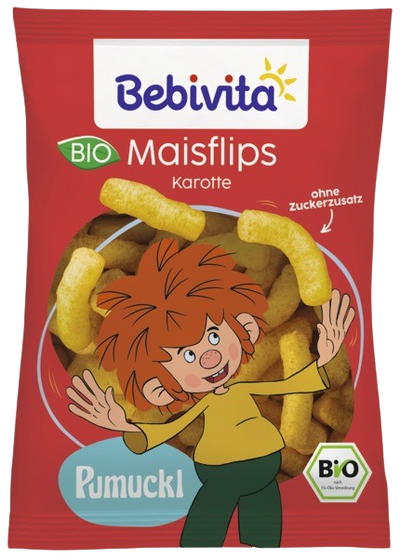 Bio Maisflips Karotte "Pumuckl", ab 3 Jahren, 30g