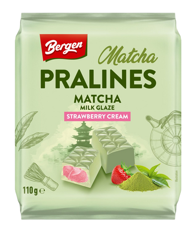Bergen Matcha Pralines Strawberry Cream 110g