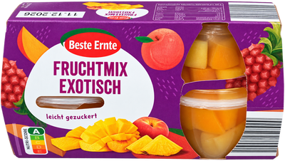 Fruchtmix exotisch leicht gezuckert 4×120g